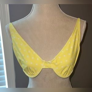 Yellow polka dot bathing suit top